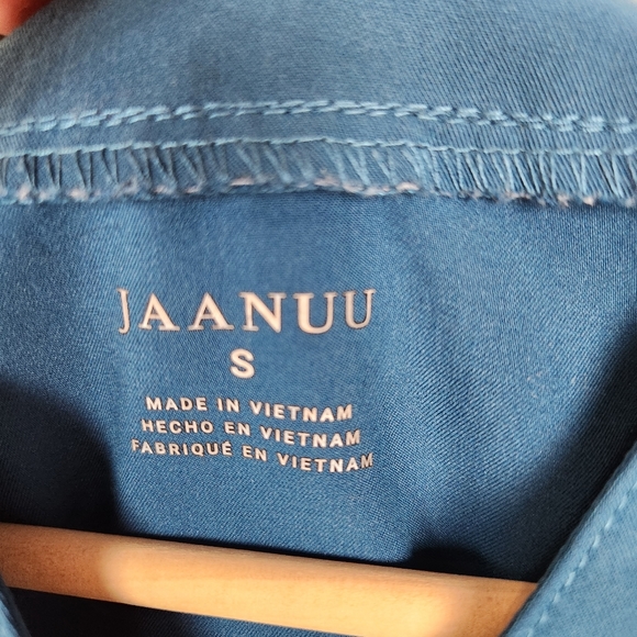 Jaanuu Relaxed Three Pocket Short Sleeve Scrub Top Teal Blue Green Sz S - Picture 8 of 10